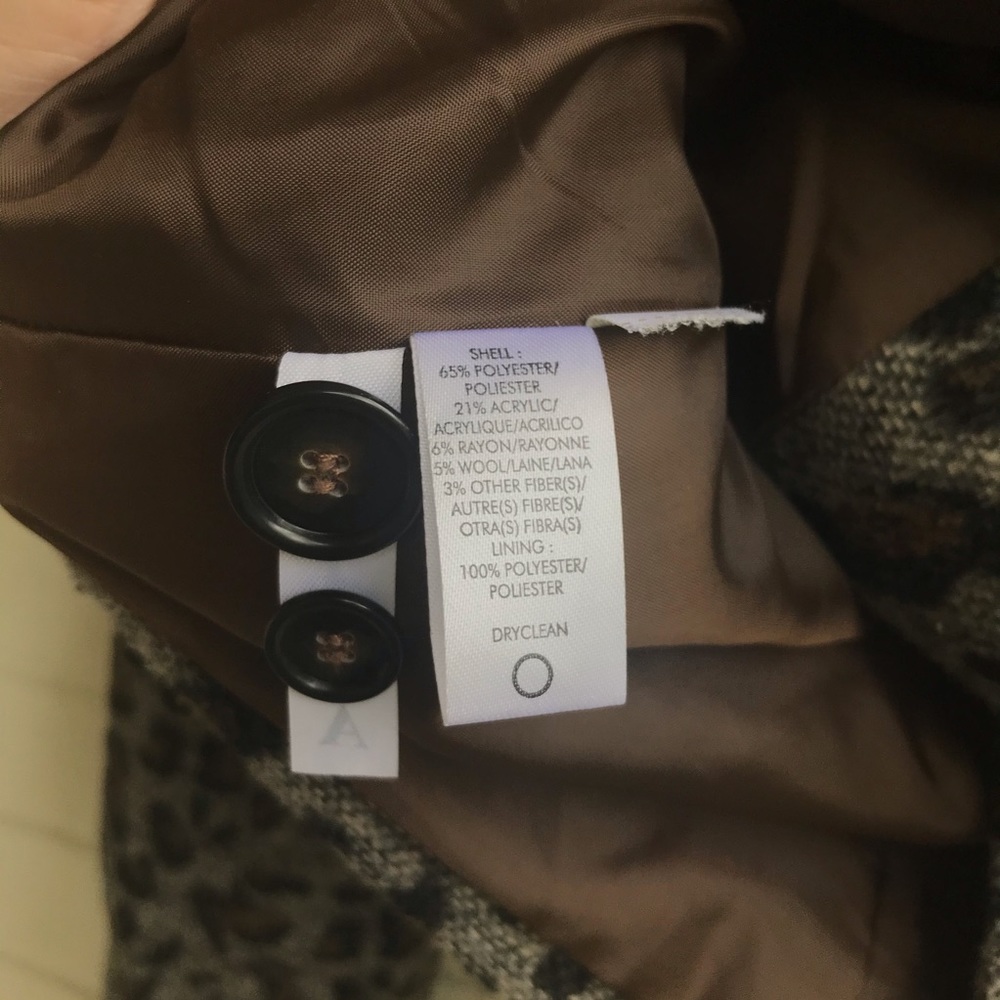 Loft Cheetah Print Wool Blend One Button Blazer - Picture 6 of 7